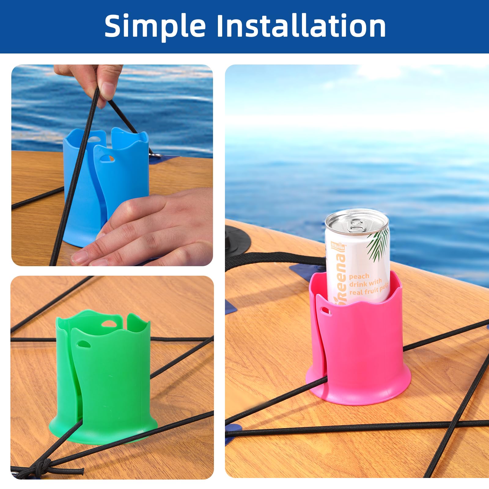 2 Piece Universal Anti-Tip Paddleboard Cup Holder - Kayak Drink Holder for SUP & Canoe Accessories | Perfect for Kayaking, Fishing & Outdoor Water Sports