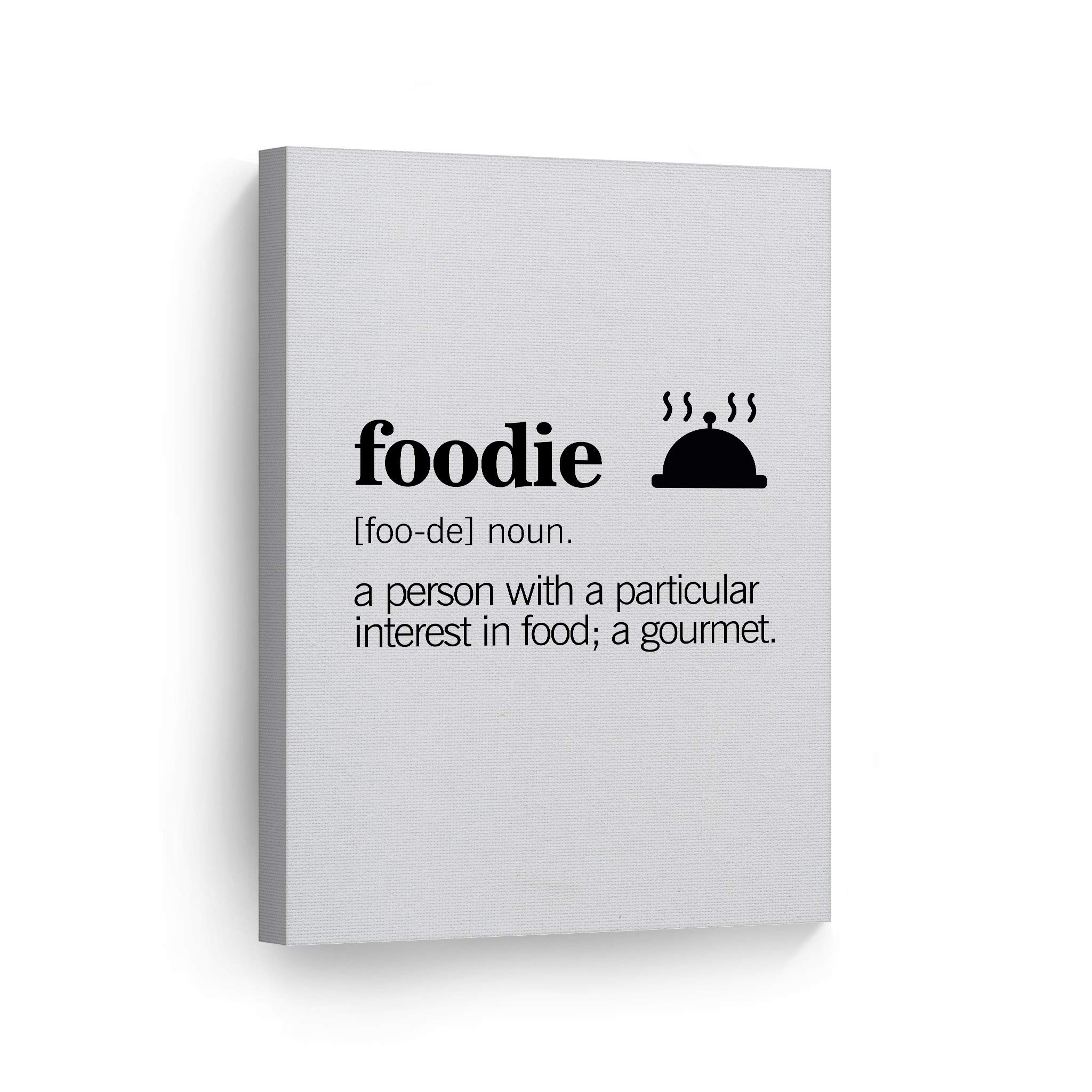 Funny Foodie Definition Canvas Wall Art Print - Kitchen & Dining Room Decor, Modern Farmhouse Style, Ready to Hang 36x24 - Perfect Gift for Housewarming, Restaurants & Cafes
