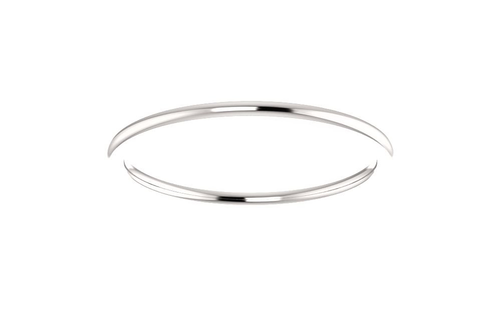 14K White Gold 1mm Comfort Fit Men's Wedding Band Ring - Size 6.5 by Jewels By Lux - Perfect for Weddings, Anniversaries & Everyday Wear
