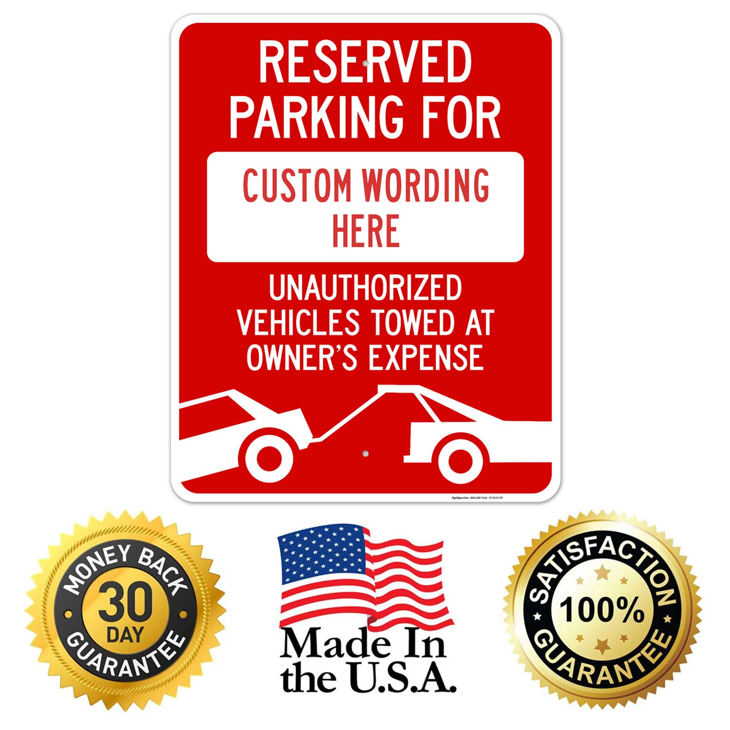 Custom Reserved Parking Sign - 24x30 Inches Rust-Free .063 Aluminum - Fade-Resistant Indoor/Outdoor Sign - Made in USA - Perfect for Driveways, Garages & Business Parking Spaces