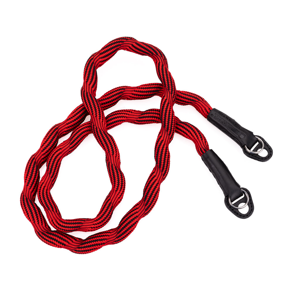 Artisan & Artist ACAM 708 Premium Spiral Cord Camera Neck Strap - Red/Black - Comfortable & Adjustable for DSLR, Mirrorless & Film Cameras - Perfect for Travel, Street & Wedding Photography