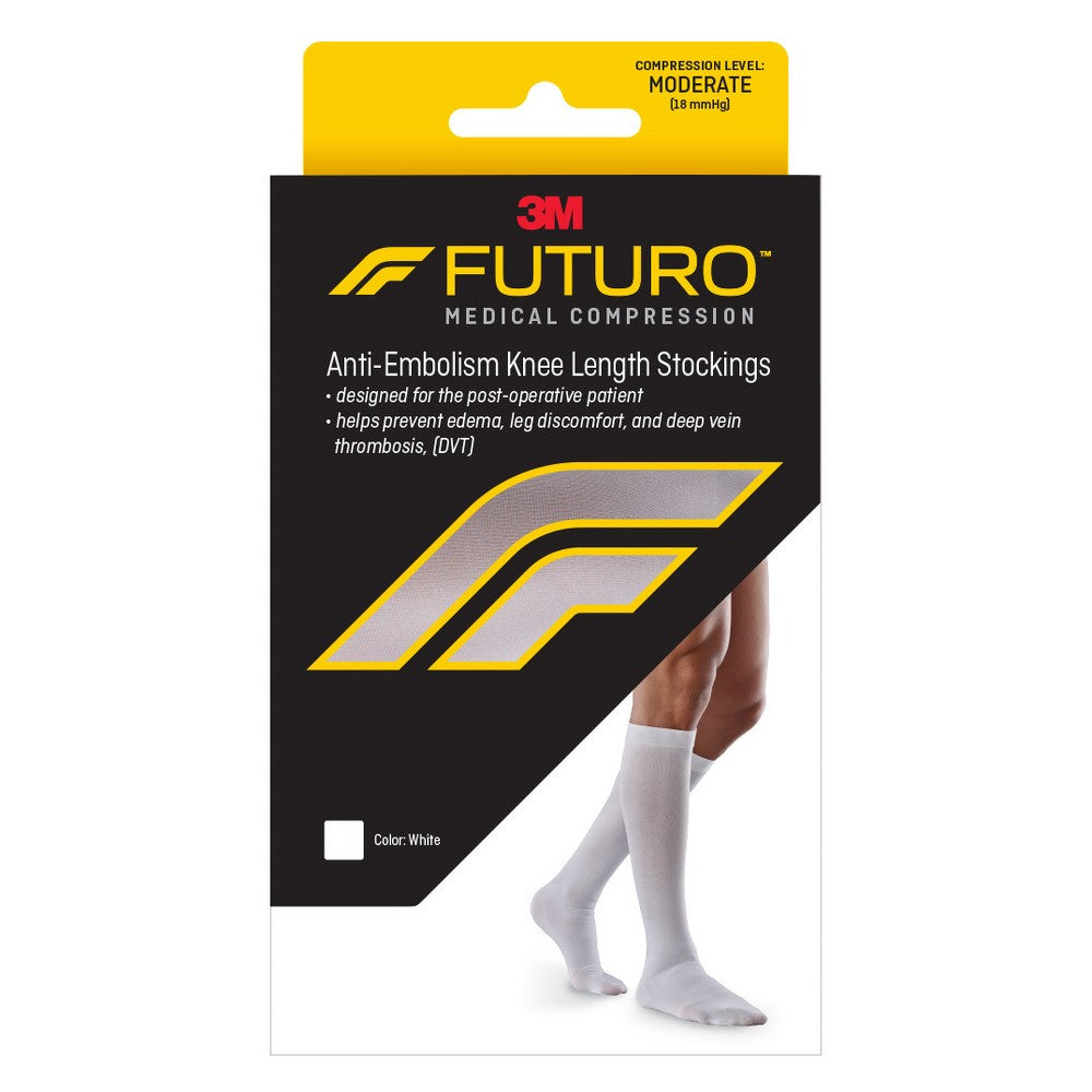 Futuro 71059EN Anti-Embolism Compression Stockings - 1 Pair - Medical Grade Support for Circulation & Swelling Relief - Ideal for Post-Surgery, Travel & Pregnancy
