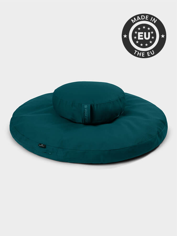 Organic Round Zabuton Meditation Cushion & Zafu Yoga Set - Premium Eco-Friendly Yoga Bolster for Home Studio, Zen Meditation, Mindfulness Practice & Relaxation