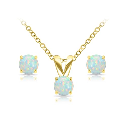 Synthetic White Opal - Gold Flash