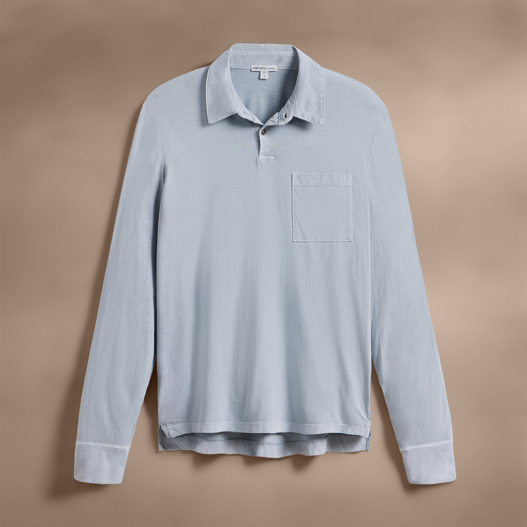 Premium Sueded Jersey Rugby Polo Shirt for Men - Grey Glacier Pigment Dye - Casual & Athletic Wear for Rugby, Golf, and Outdoor Activities