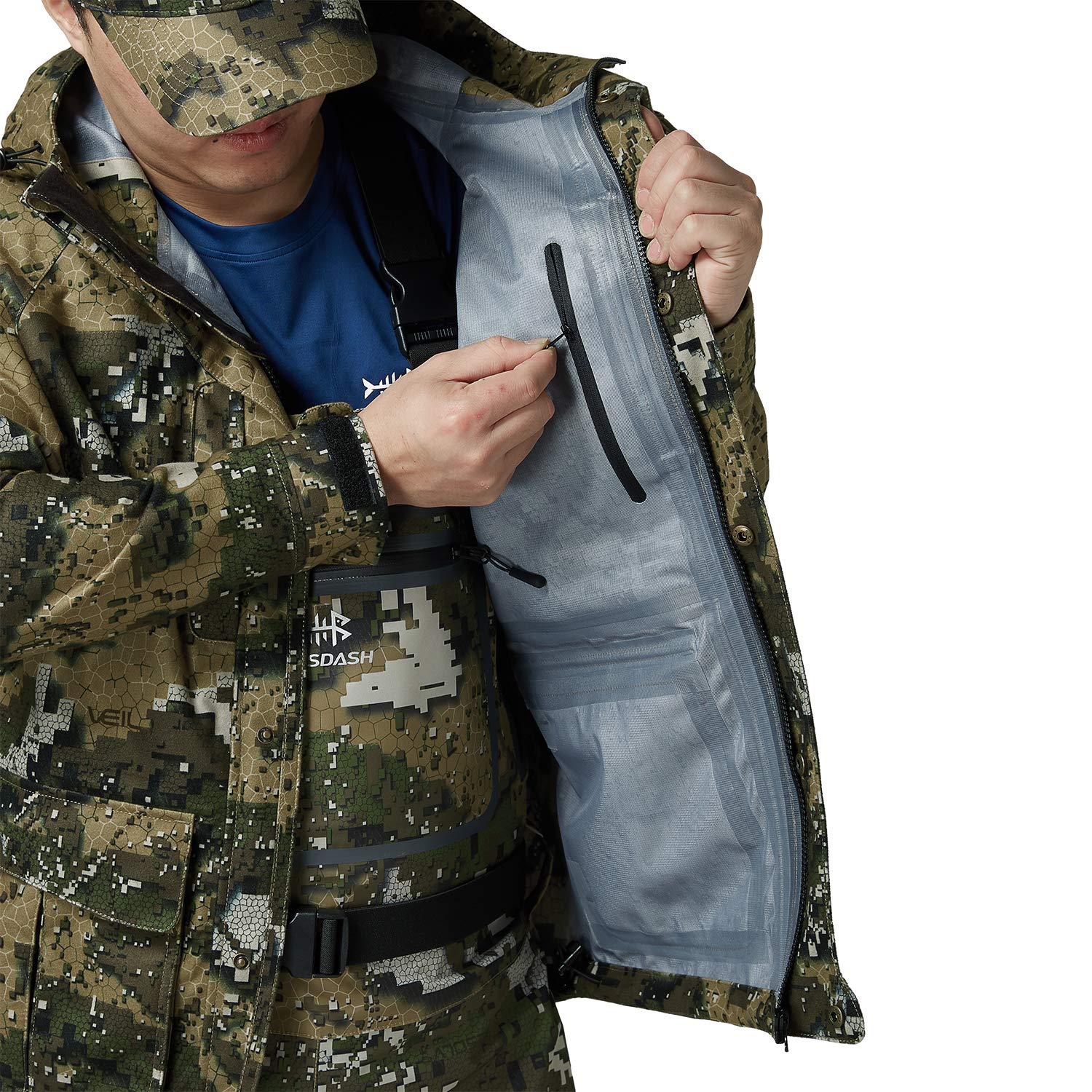 BASSDASH Men's & Women's Breathable Waterproof Fishing & Hunting Wading Jacket - Silent Outer Fabric - 7 Sizes - Ideal for Fly Fishing, Duck Hunting & Outdoor Adventures