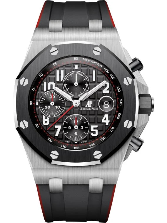 Audemars Piguet Royal Oak Offshore 26470SO.OO.A002CA.01 Men's Luxury Watch - 42mm Stainless Steel Case, Black Dial, Rubber Strap - Perfect for Business, Formal Events & Collectors