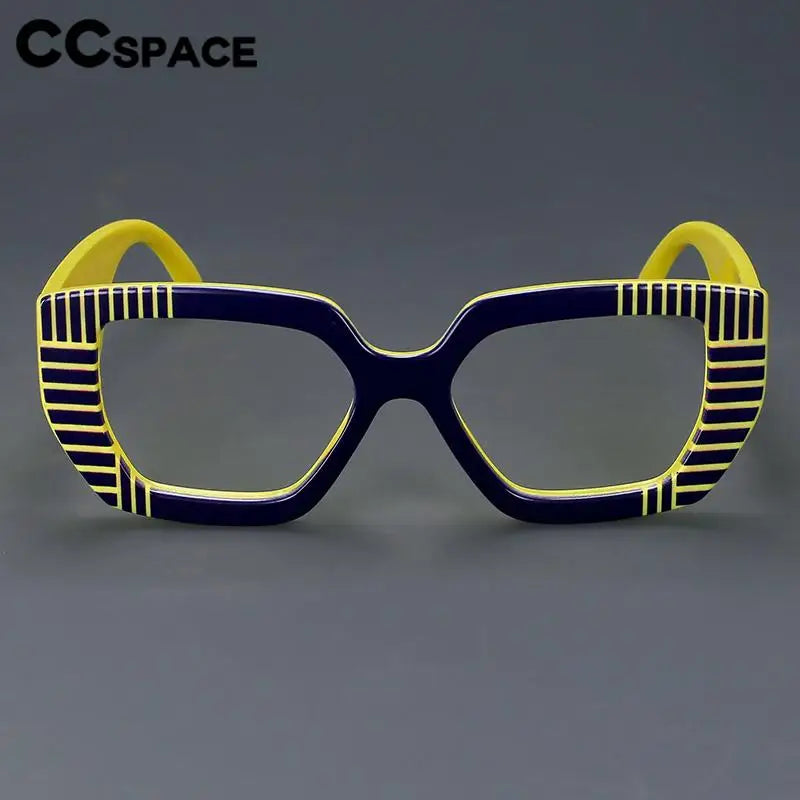 CCspace Women's Full Rim Large Square Plastic Reading Glasses R57095 - Stylish & Comfortable for Reading, Working, and Computer Use