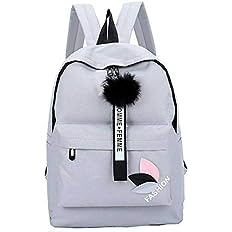 Stylish Women's Backpack - Fashionable College Bag for Girls & Teens, Durable School Backpack with Laptop Compartment (Grey) - Perfect for School, Travel & Daily Commute