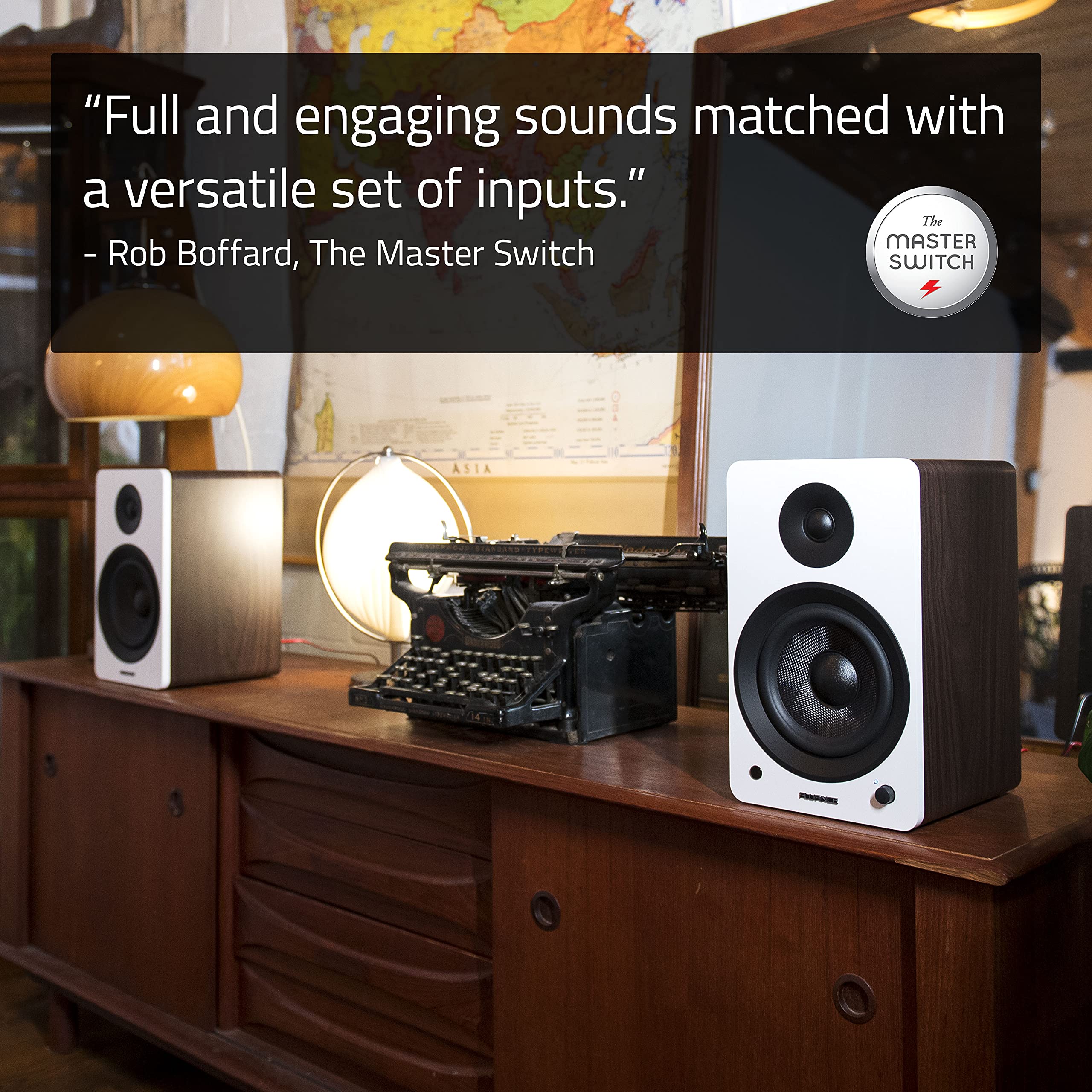 Fluance Ai61 Lucky Bamboo Powered 2.0 Stereo Bookshelf Speakers - 6.5