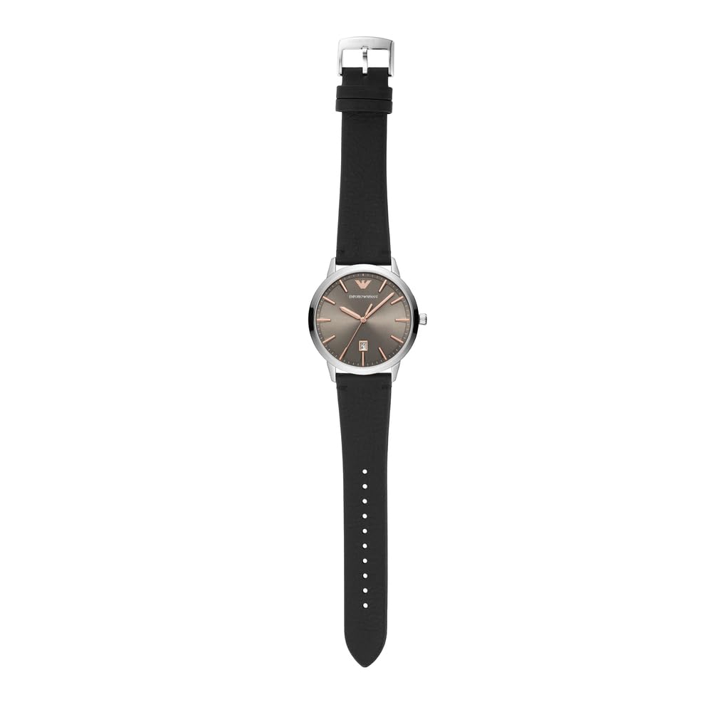 Emporio Armani Men's Stainless Steel Watch with Three-Hand Date Display - 43mm Case | Perfect for Business, Casual Wear & Special Occasions