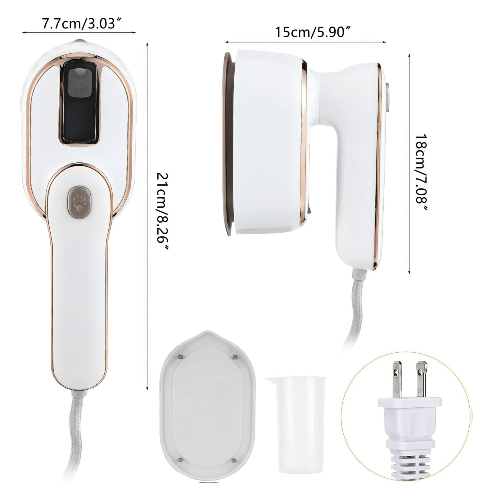 Portable Mini Steamer Iron for Clothes - 2-in-1 Travel Garment Steamer with Foldable Handle | Perfect for Wrinkle Removal at Home, Office & Travel