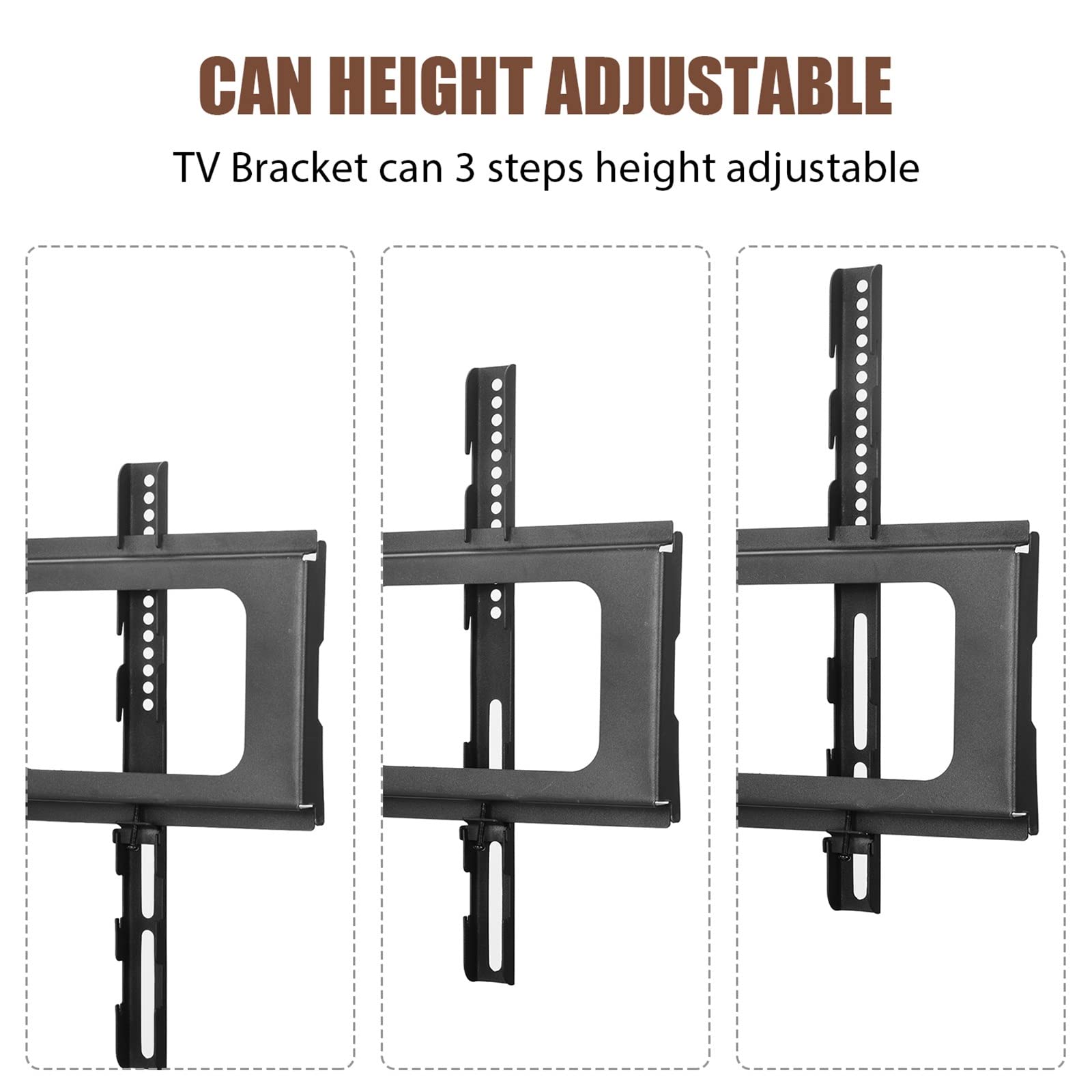 3-Tier Swivel TV Stand with Mount & Cable Management - Wooden Entertainment Center for 32-65