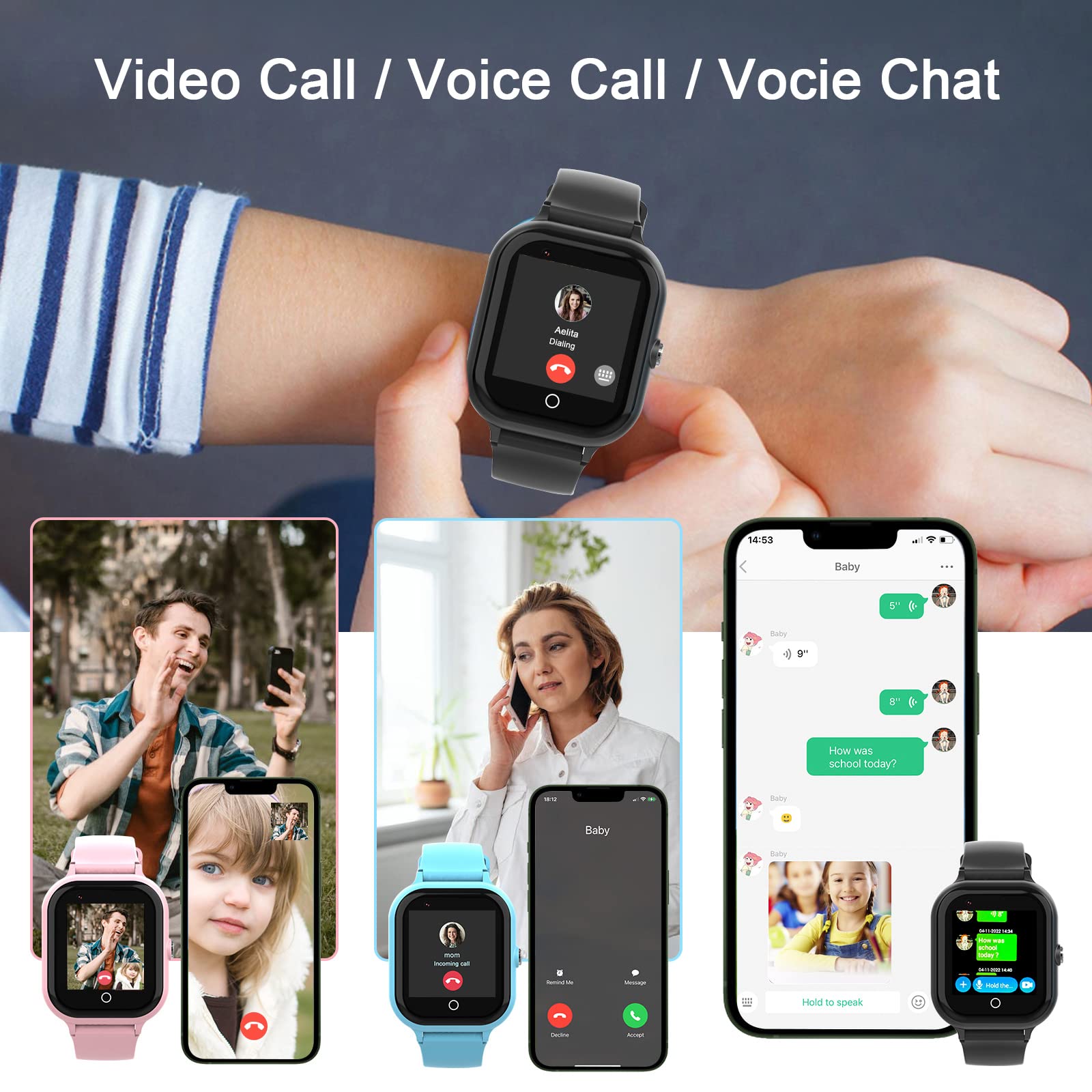 Wonlex 4G Kids Smart Watch with GPS Tracker, SIM Card, SOS Camera, Video & Voice Calling - School Mode for Boys & Girls Ages 4-12 - Perfect Birthday Gift for Children (Black) | Ideal for Safety Tracking, Communication & School Use