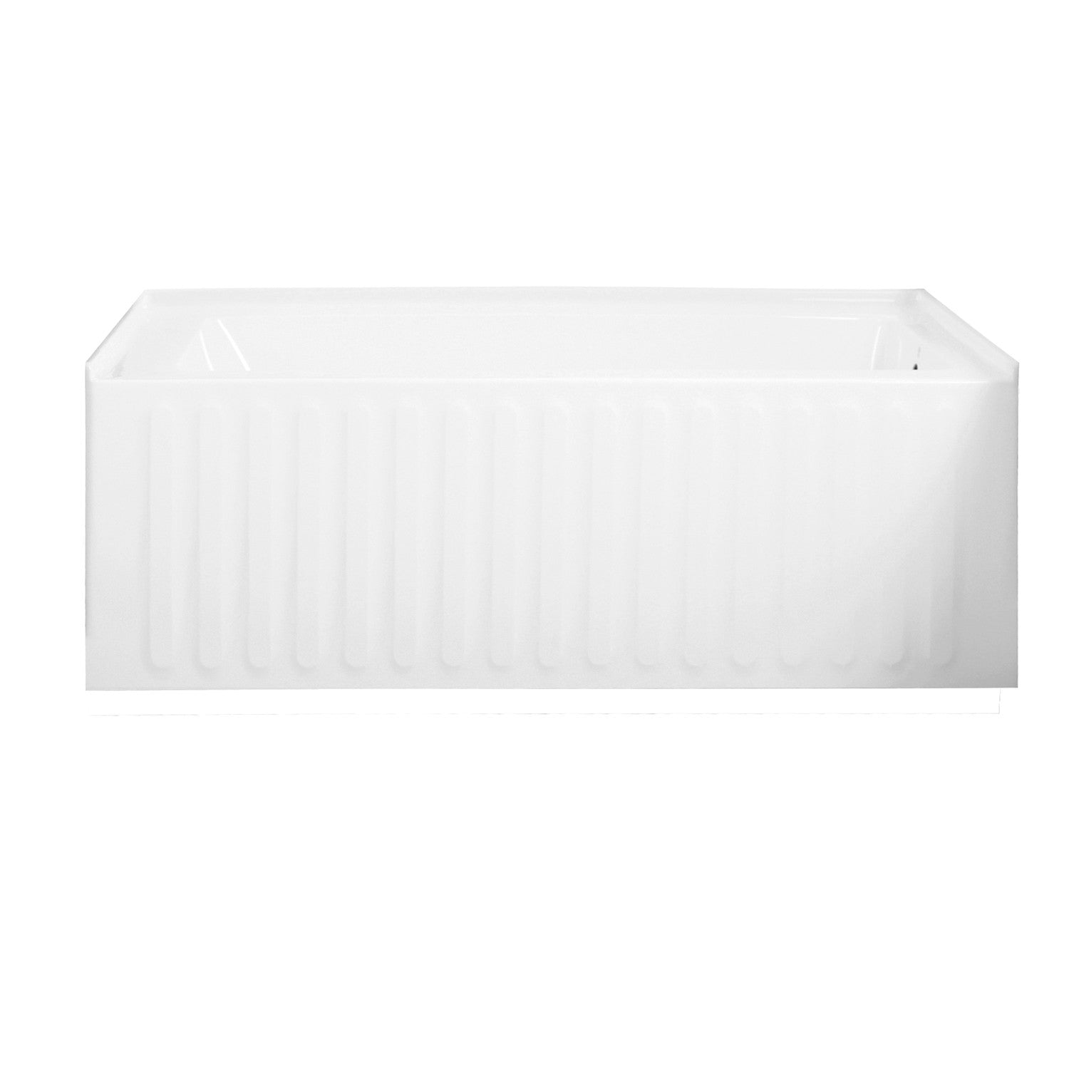 Aqua Eden 60 Inch Acrylic Rectangular 3-Wall Alcove Bathtub with Right Drain Hole - Glossy White Finish for Modern Bathroom Renovation & Spa-Like Relaxation