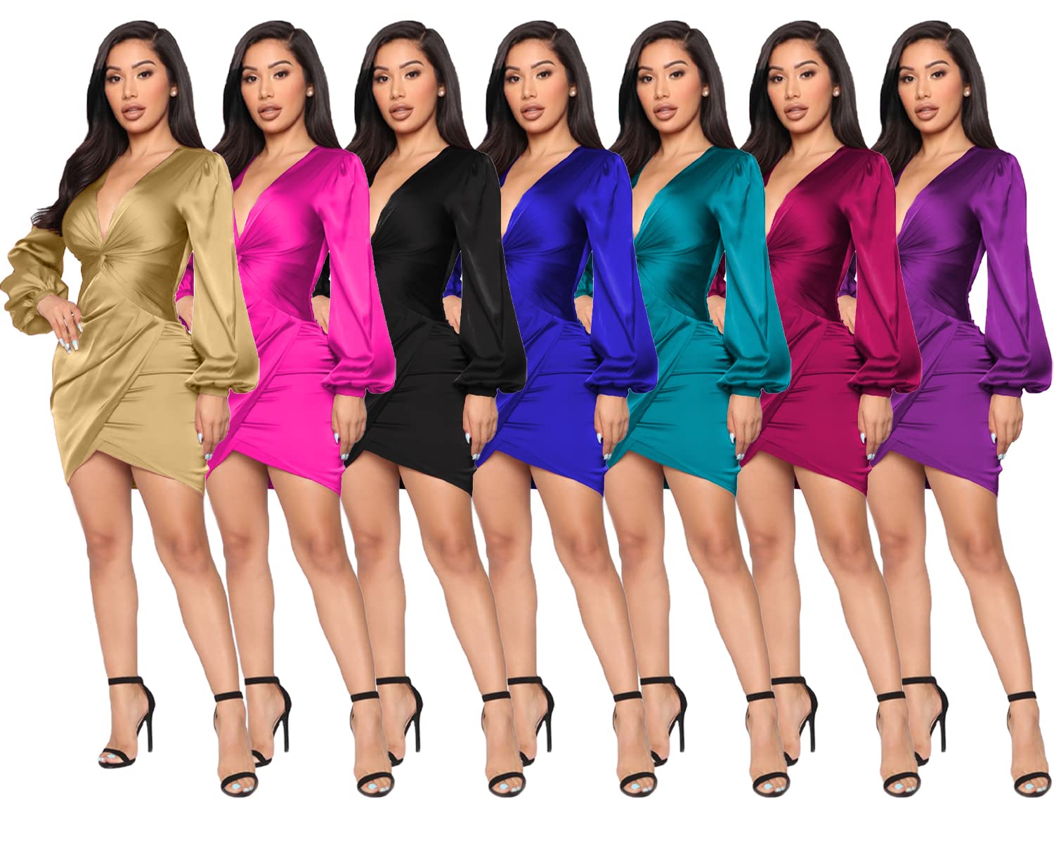LightlyKiss Women's Twist Front Formal Party Dress - Elegant Wedding Guest Cocktail Dress for Special Occasions, Date Nights & Evening Events