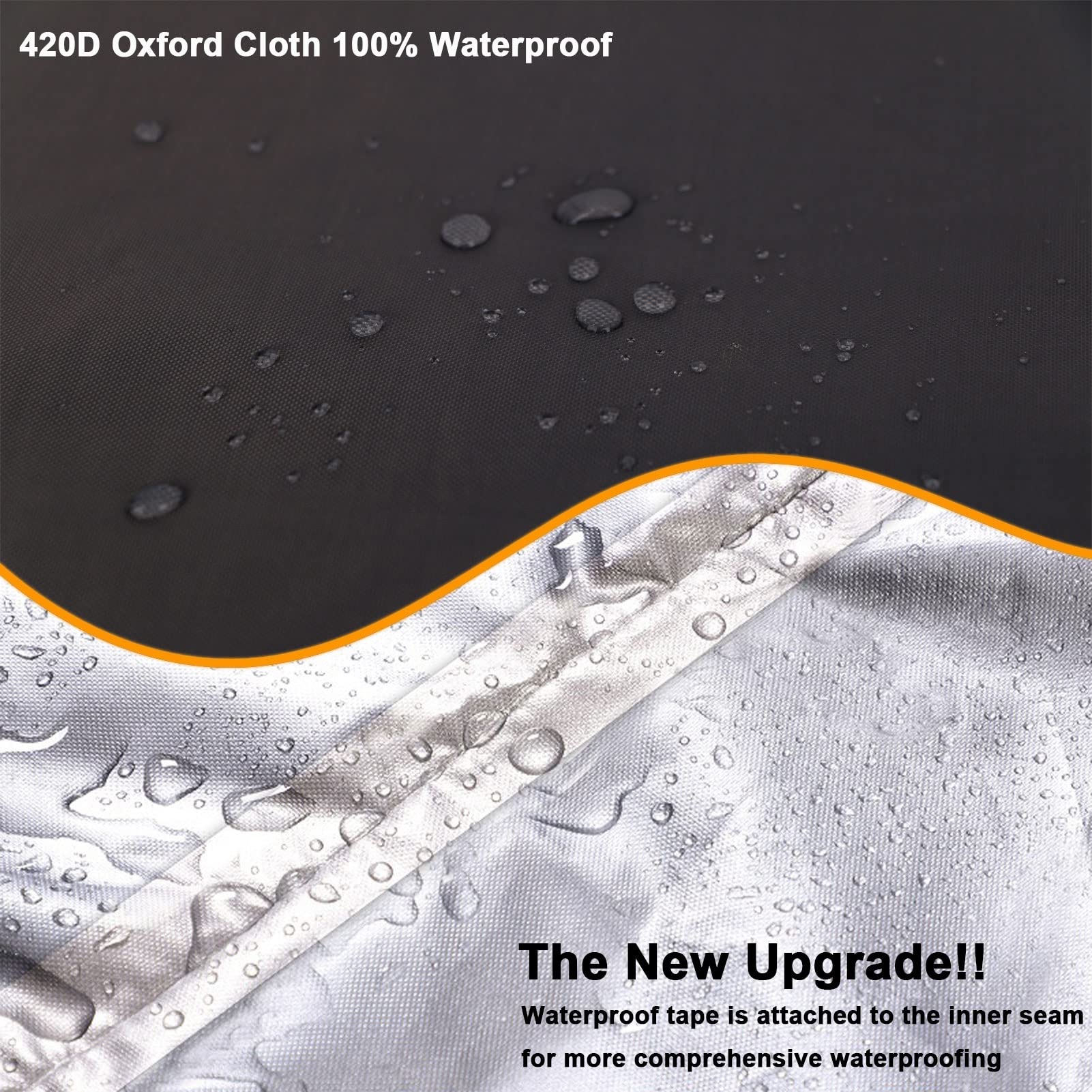 YSUEFIJO Black Waterproof Garden Furniture Covers 95x64x39in - Heavy Duty 420D Oxford Fabric Patio Table Cover for Rectangle & Square Outdoor Furniture - UV Resistant, All Weather Protection for Decks, Backyards & Poolside