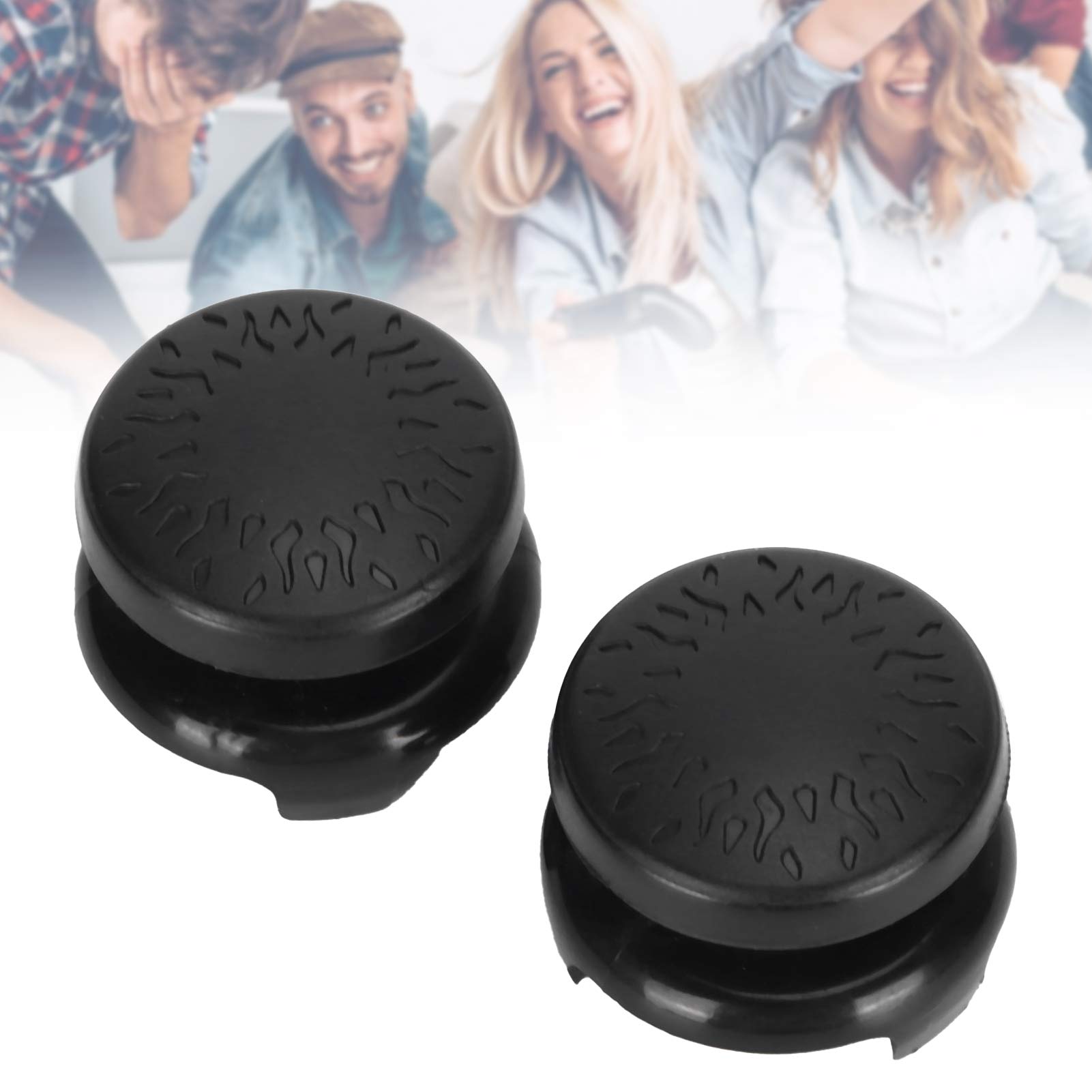 ASHATA 2-Pack PS5 Thumbstick Extenders - 3D Textured Grip Joystick Caps for Playstation 5 Controller (Black) - Enhanced Gaming Comfort & Precision for FPS, Racing & Action Games - Perfect for Long Gaming Sessions & Competitive Play - Ideal for Call of Duty, Fortnite & Gran Turismo Players