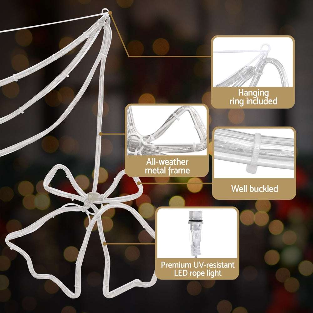 1.8M Christmas Lights - 288 LED Bell Motif Holiday Decorations for Indoor/Outdoor Use | Perfect for Xmas Tree, Home, Yard & Party Decor