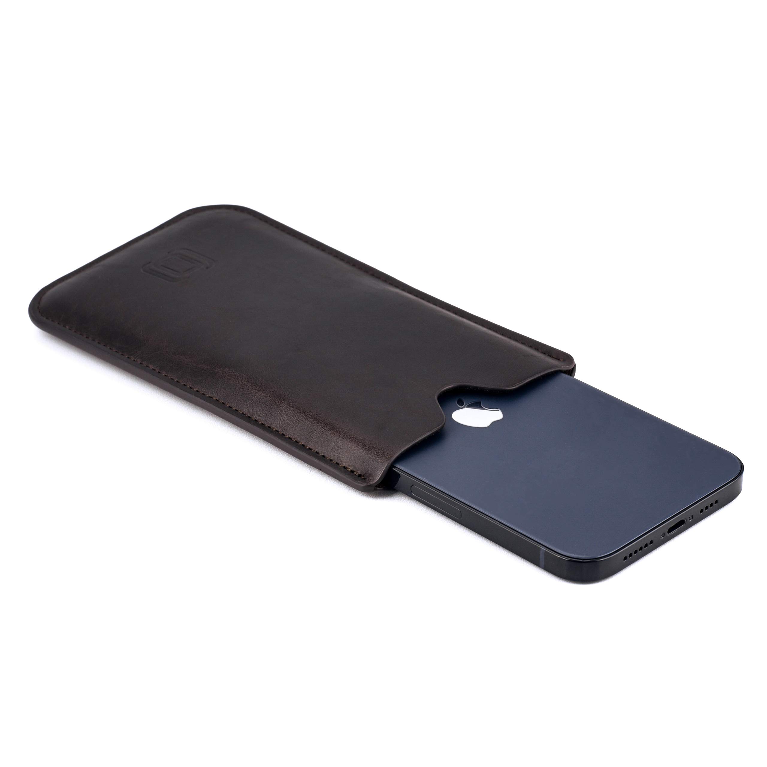 Premium Faux Leather iPhone 16 Pro Max/Plus Case - Slim Protective Sleeve with Microfiber Lining for iPhone 15 Pro Max/Plus, 14 Pro Max/Plus, 13 Pro Max & 12 Pro Max | Dark Brown | Perfect for Business Travel & Office Use