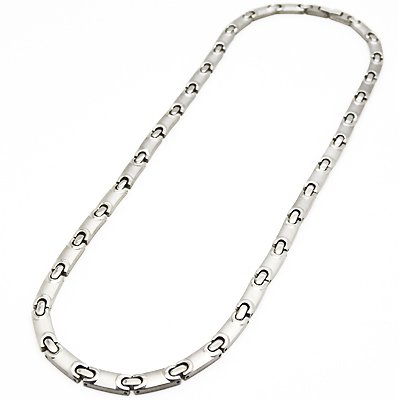 Accents Kingdom Men's Premium Titanium Power Flat Link Golf Sports Necklace T9 - Durable Titanium Jewelry for Golfers & Athletes - Perfect for Golf Tournaments, Sports Events & Everyday Wear