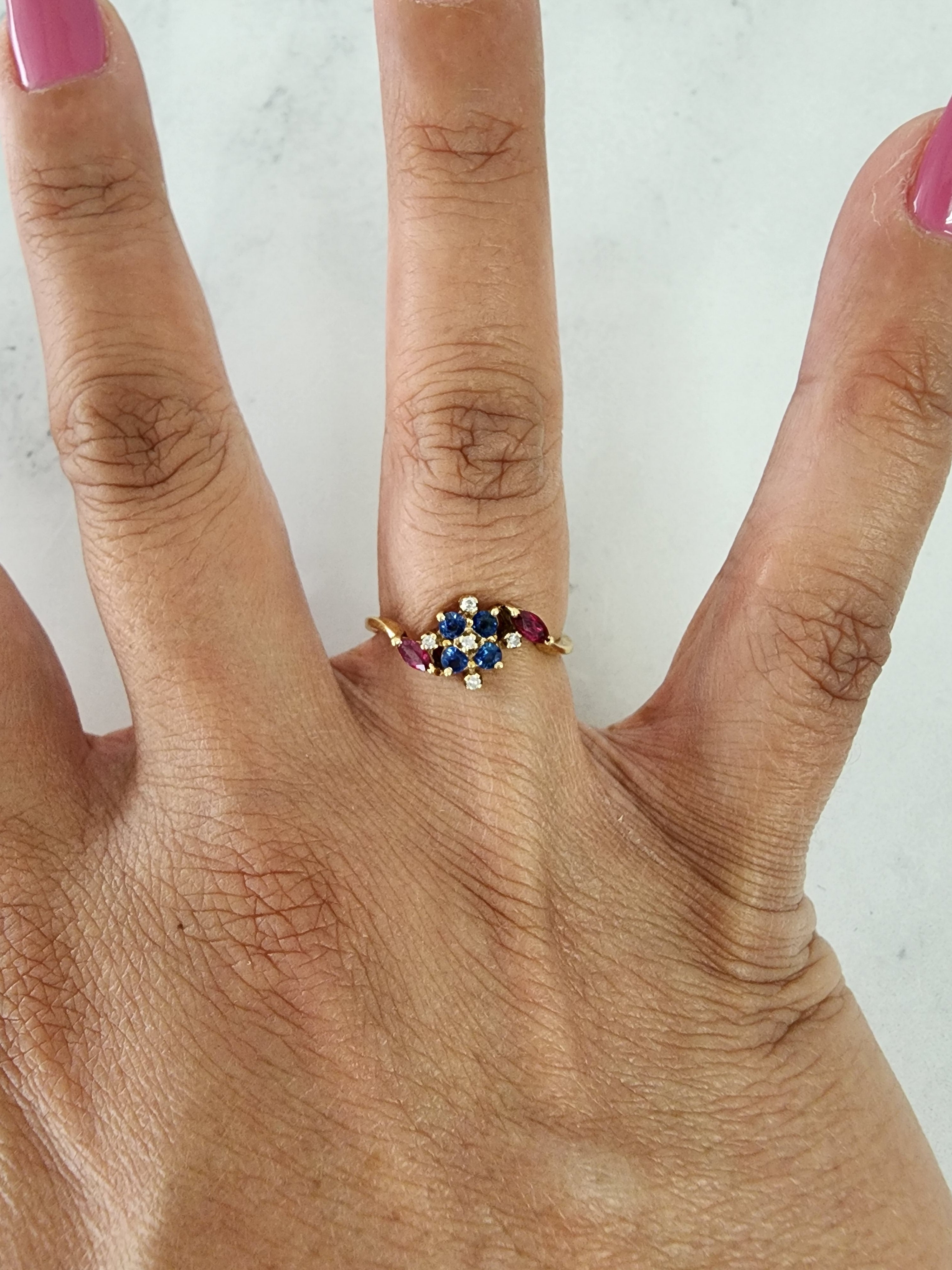 Exquisite Multi-Stone Sapphire & Ruby Ring for Women | Elegant Birthstone Jewelry Gift for Anniversary, Engagement & Special Occasions