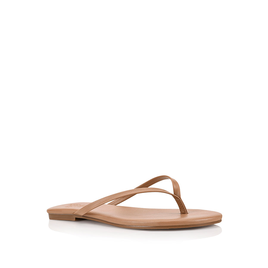 Tori Thongs for Women - Dark Camel Tan Sandals | Comfortable Flip Flops for Beach, Pool & Summer Outfits