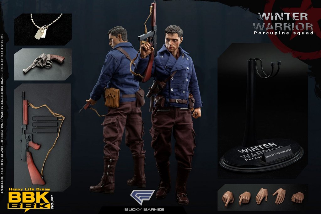 BBK Toys 1/6 BBK007 Winter Warrior Porcupine Squad Bucky Barnes Collectible Action Figure - Perfect for Marvel Fans, Display & Photography, Gift for Collectors
