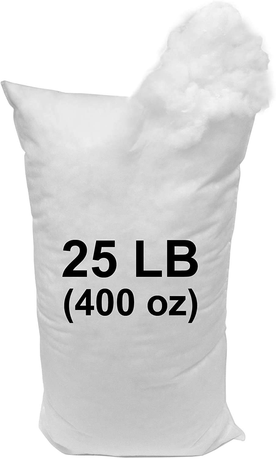 Premium 25 LB Bag of 100% High-Loft Polyester Fiber Fill - Hometex Canada Pillow Stuffing for DIY Pillows, Cushions, Stuffed Animals & Home Decor Projects