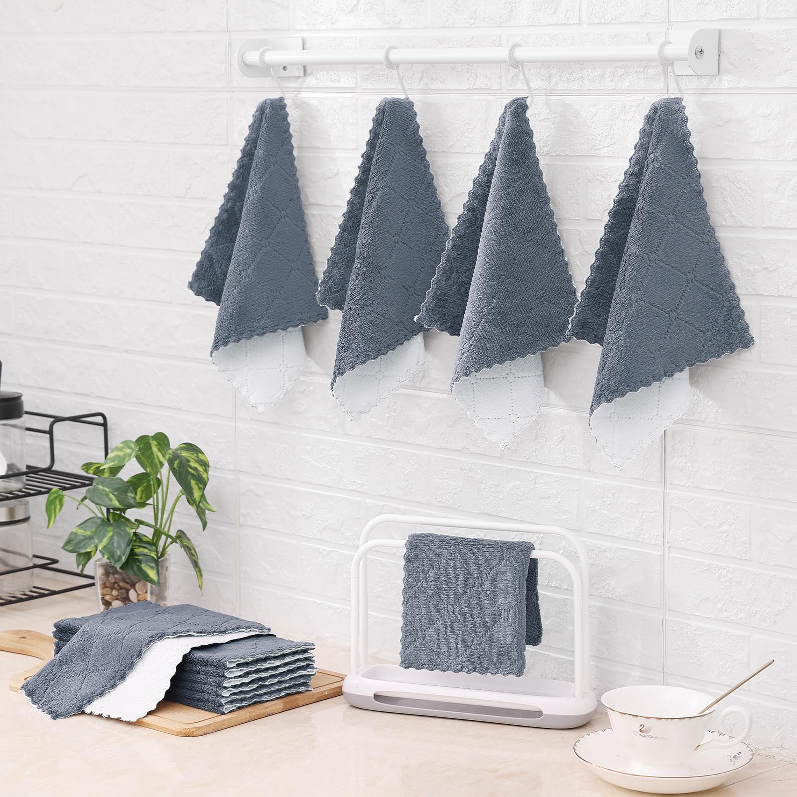 12 Pack Super Soft & Absorbent Kitchen Dish Towels (10