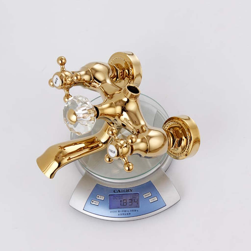 Vintage Golden Hot and Cold Water Faucet - European Style Shower Set for Bathtub | Perfect for Bathroom Renovation & Luxury Spa Experience