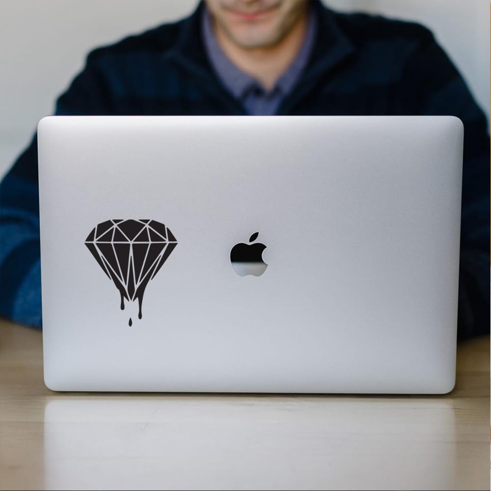 Dripping Diamond Silhouette Vinyl Decals (Black, Set of 2) - Waterproof Stickers for Laptop, Phone, Helmet, Car, Mug & Home Decor | Perfect for DIY Projects, Gifts & Personalizing Accessories