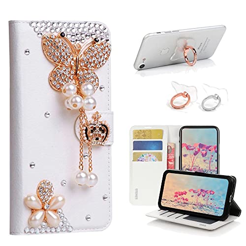 White, Butterfly Pearl Pendant Crown