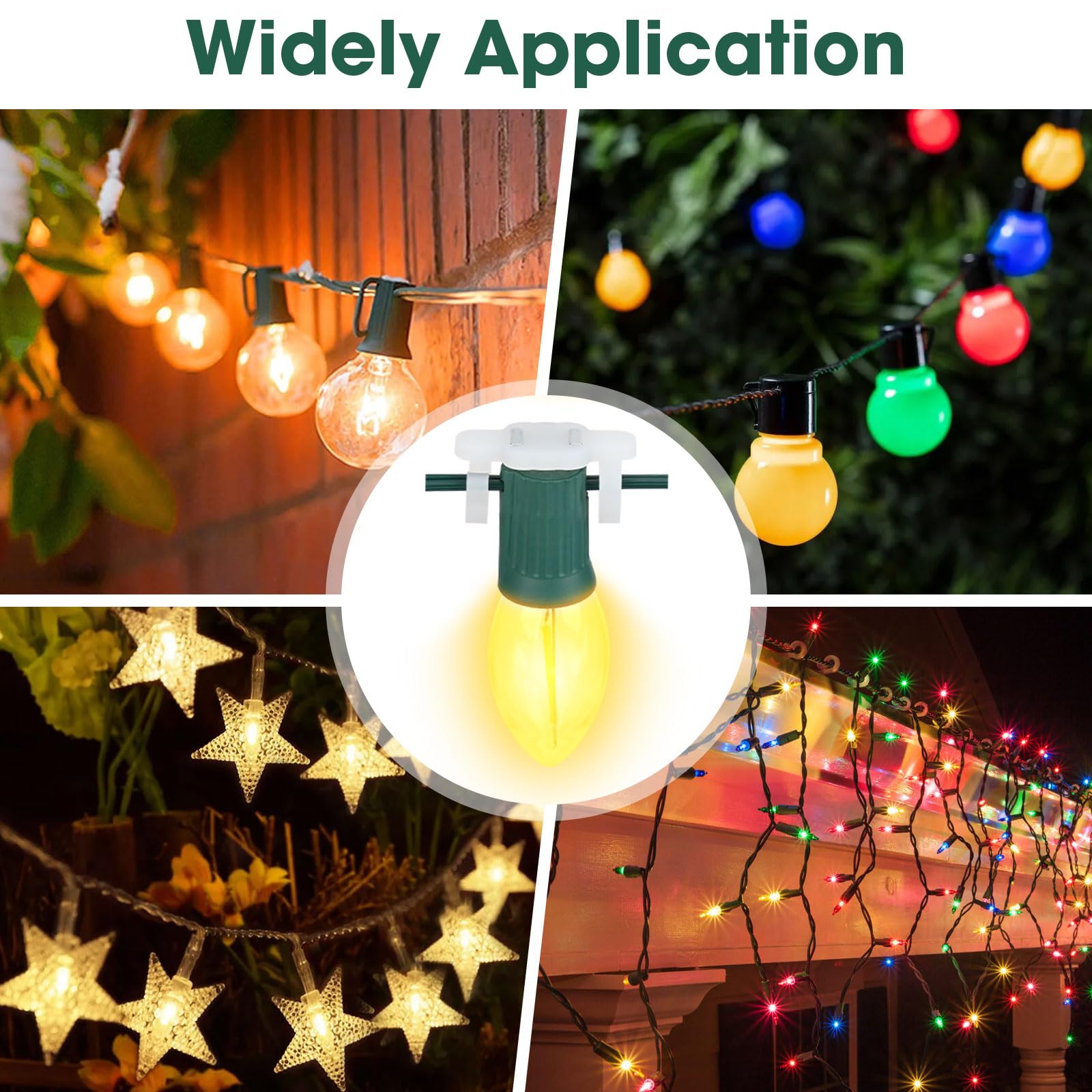 105 Pack Strong Magnetic Christmas Light Clips for Metal Roof - C6/C7/C9 Socket Outdoor Holiday Lights Holder - Universal Xmas Decorations for Icicle Rope Lights (Perfect for Roof, Gutters, Railings & Outdoor Holiday Displays)