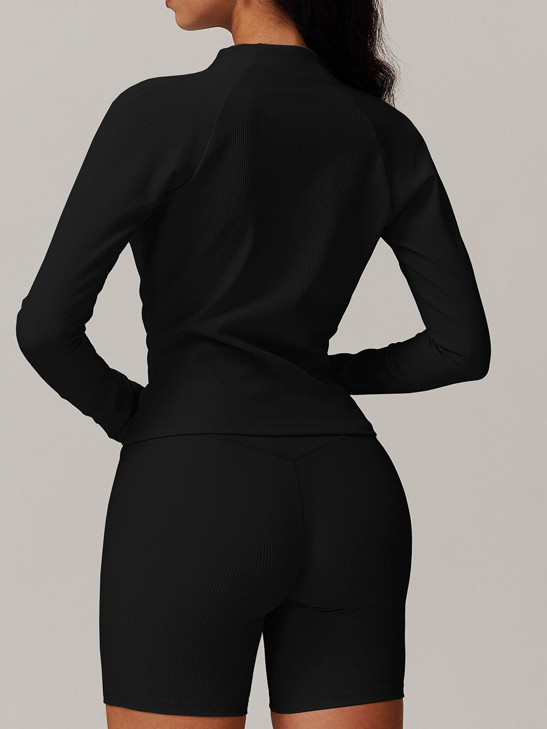 ZASUWA Women's Stand Collar Ribbed Jacket with Zipper - Stylish & Comfortable for Casual Outings, Work & Travel
