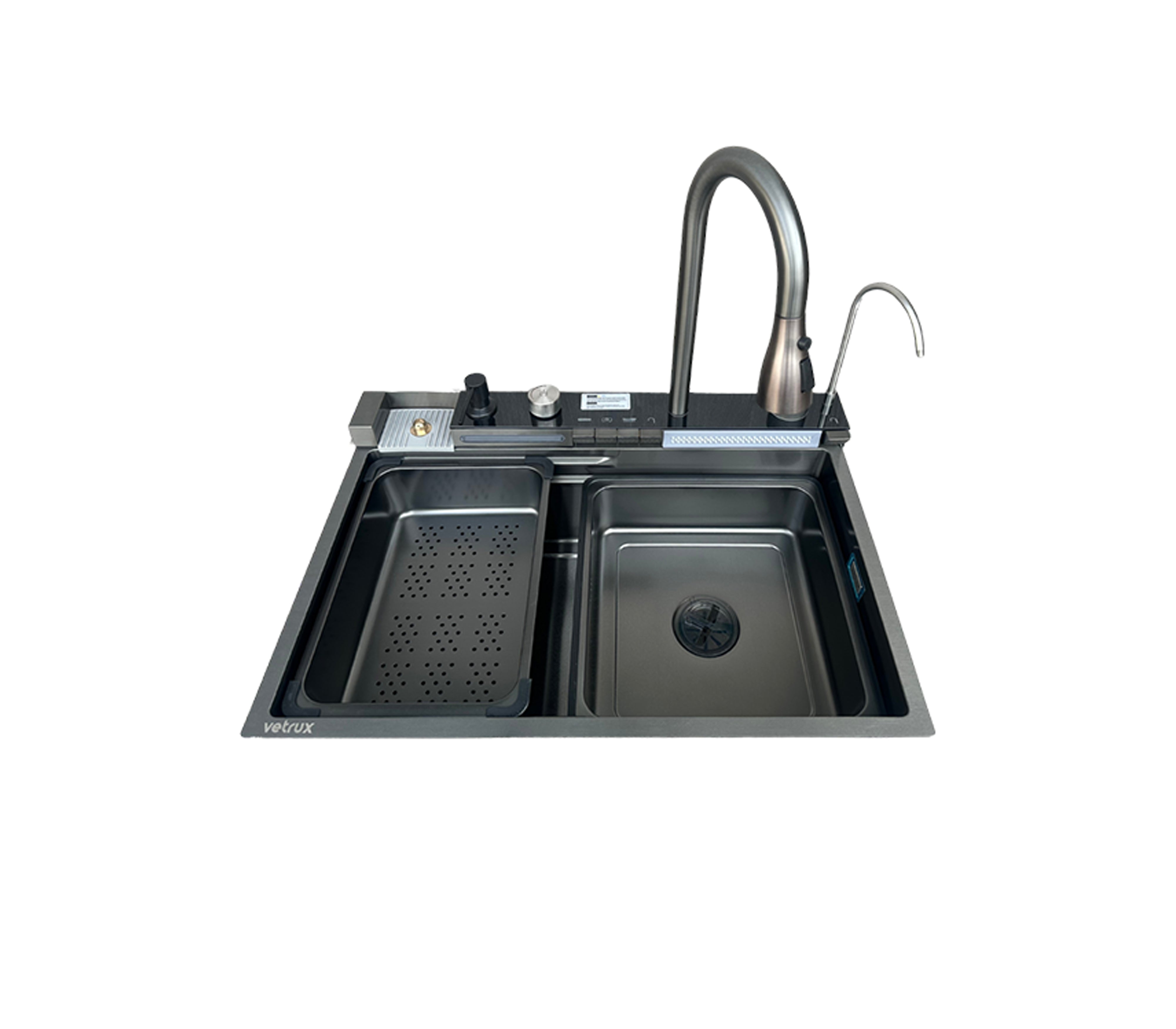 Fregadero Flusso Pro 68 Stainless Steel Single Bowl Kitchen Sink with Accessories - Perfect for Modern Kitchens, Restaurants & Home Renovations