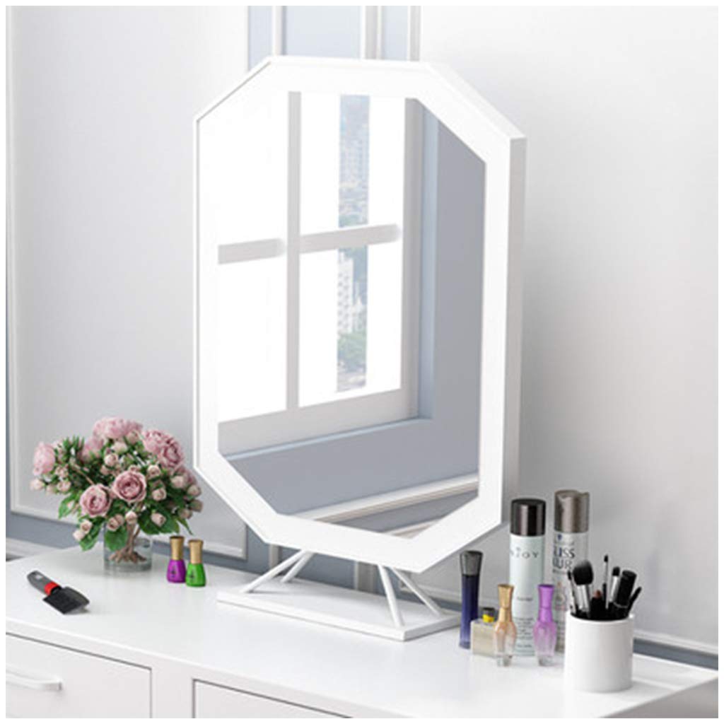 SuoANI Free Standing Vanity Mirror with Lights - 50x65cm Modern Dressing Table Mirror for Bedroom & Bathroom - Adjustable LED Makeup Mirror for Home Decor & Beauty Routine (Black)