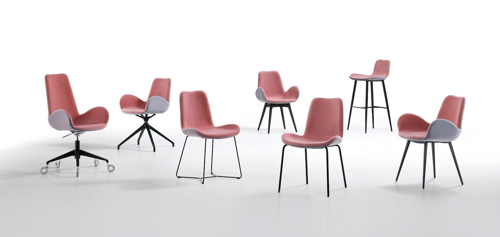Midj Dalia Sled Base Side Chair - Modern Dining Chair with Upholstered Seat & Sturdy Wooden Frame - Perfect for Kitchen, Dining Room, or Home Office