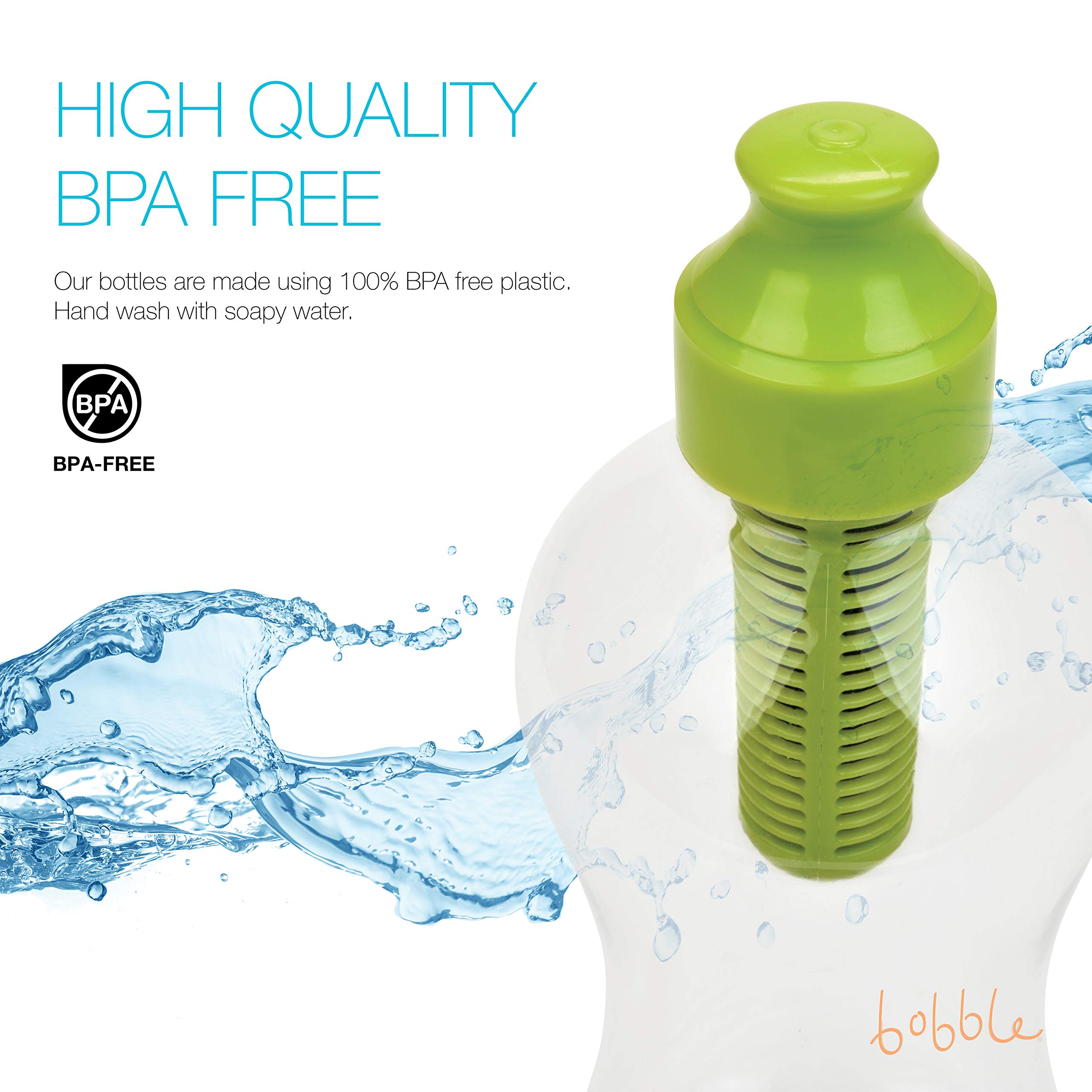 Bobble Classic 34oz Filtered Water Bottle - BPA-Free Reusable Water Bottle with Soft Touch Cap & Replaceable Carbon Filter | 2-Pack Navy Blue | Perfect for Gym, Hiking, Office & Eco-Friendly Hydration