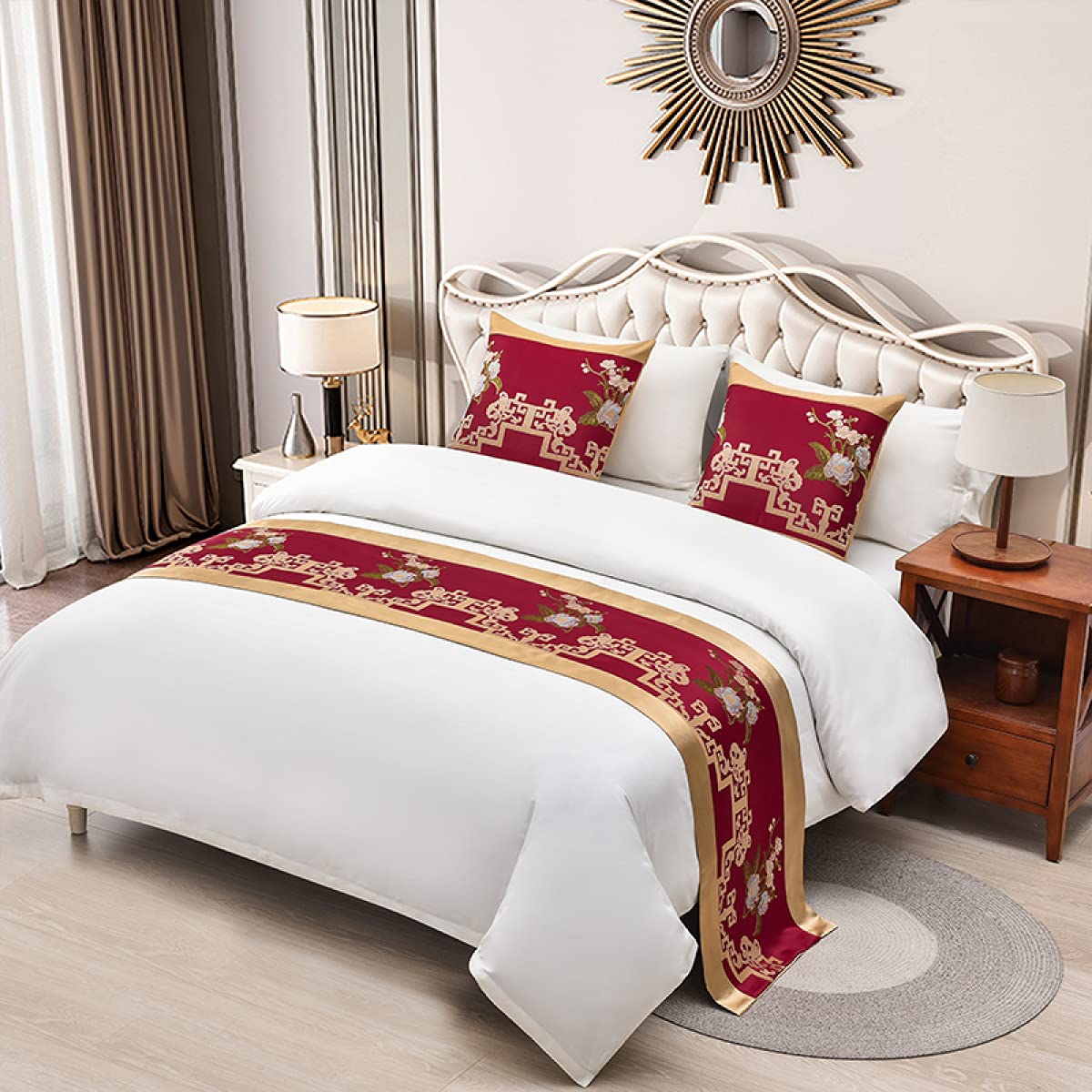 Luxury Satin Bed Runner Scarf - Smooth Hotel Style Bedspread for Single, Double, King Size Beds - Elegant Bedding Protection & Decoration with Matching Pillows | Perfect for Master Bedrooms, Guest Rooms & Luxury Hotel Decor