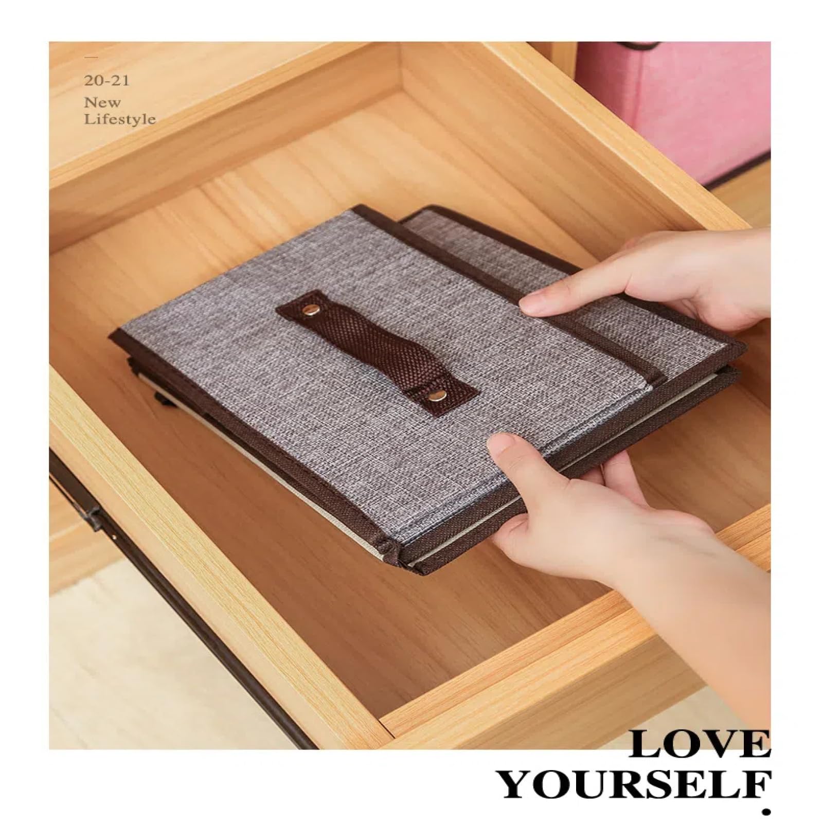 Fabric Storage Box for Clothes, Socks & Underwear - Dorm Organizer