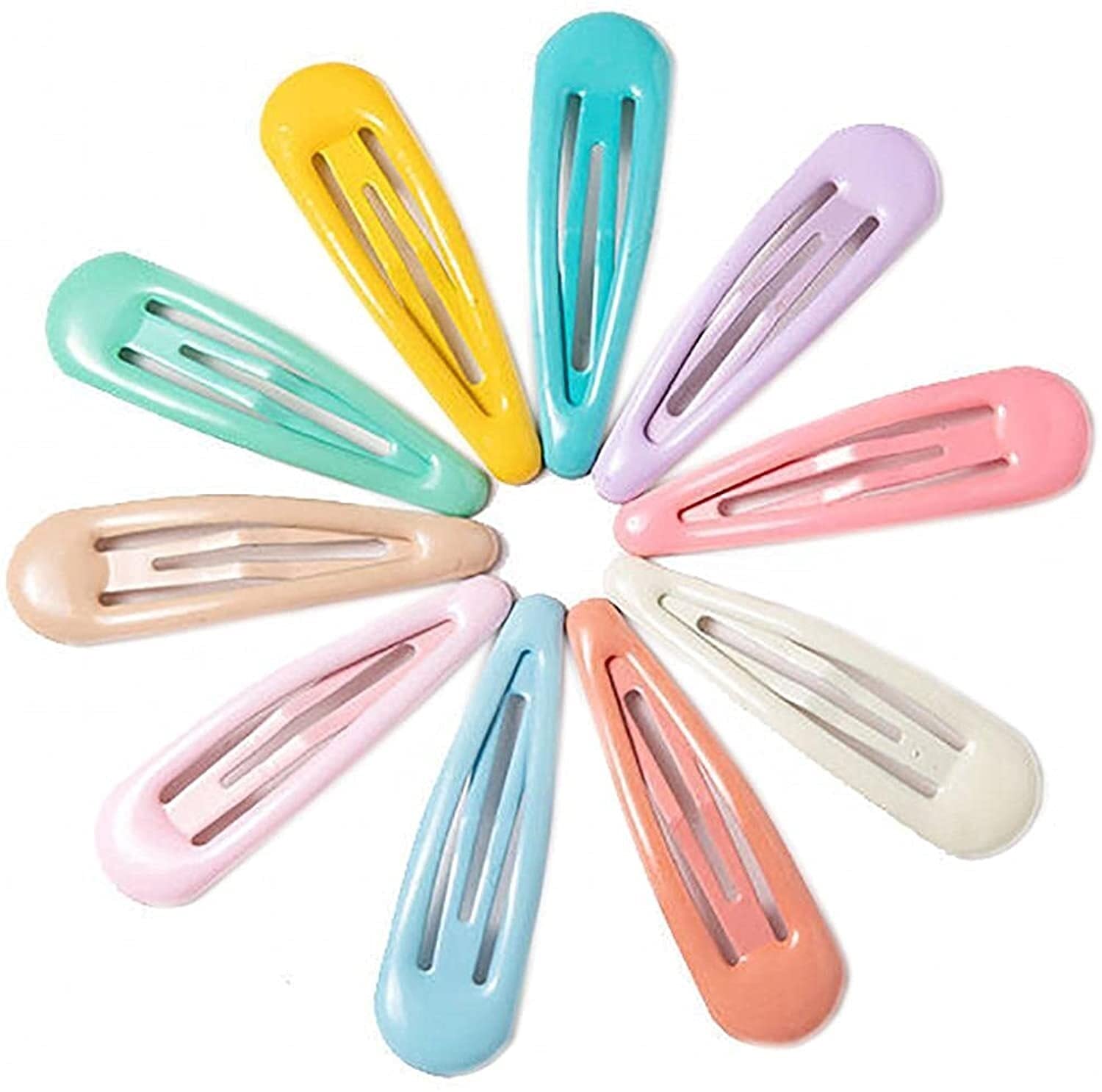 10 Pack No-Slip Candy Color Snap Hair Clips for Girls, Women & Kids - Multicolor Hair Accessories for School, Parties & Everyday Styling (20 Pieces)