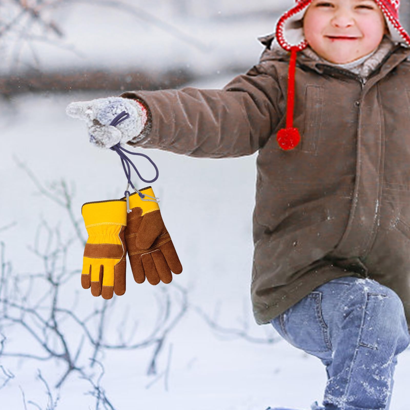 Elastic Mitten Clips for Toddlers & Kids - 48 Inch Adjustable Glove Holder Straps with Suspender Attachment - Keep Children's Mittens Secure (Perfect for Winter Play, School, and Outdoor Activities)