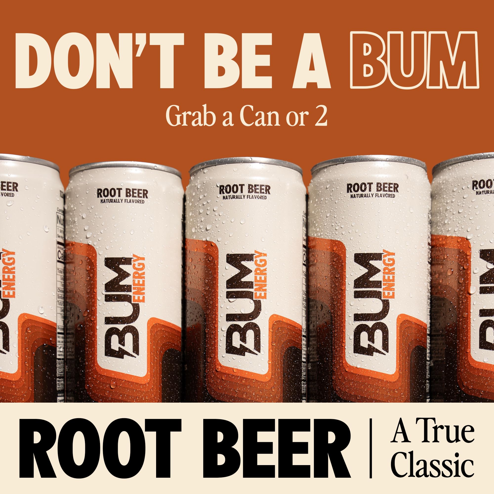 Sugar-Free Bum Energy Drinks - 12 Pack (355ml Each) | Low-Calorie Caffeine Boost for Workouts, Gaming & All-Nighters