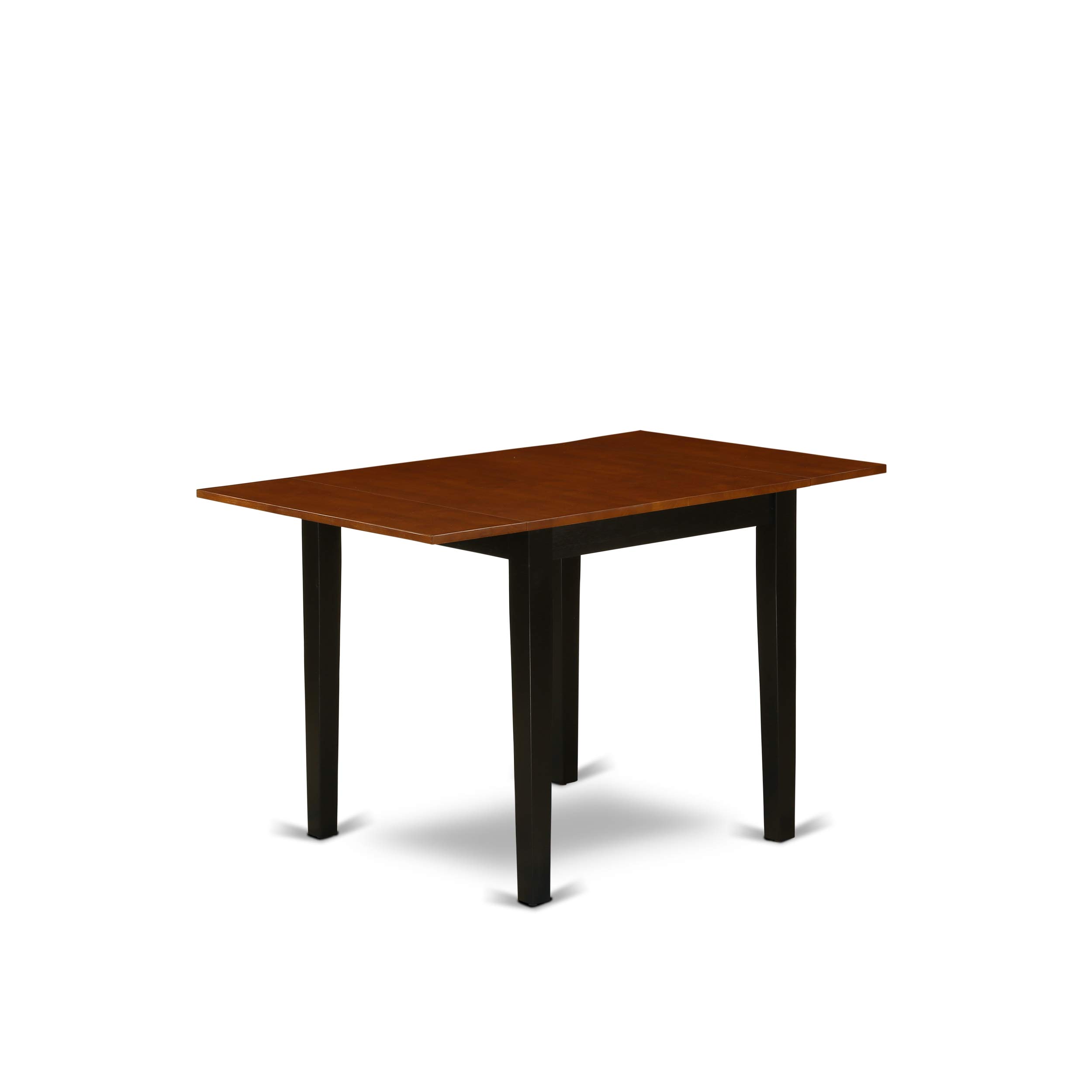 Modern 3-Piece Dining Table Set with Drop-Leaf Rectangle Wooden Table & 2 Chairs - 30x48 Inch, Black & Cherry Finish - Perfect for Small Spaces, Apartments & Cozy Dining Areas