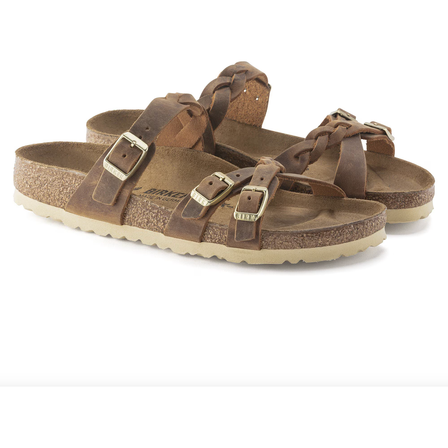 Birkenstock Women's Franca Braided Oiled Leather Sandals - Comfortable Adjustable Straps for Walking, Travel & Summer Outfits