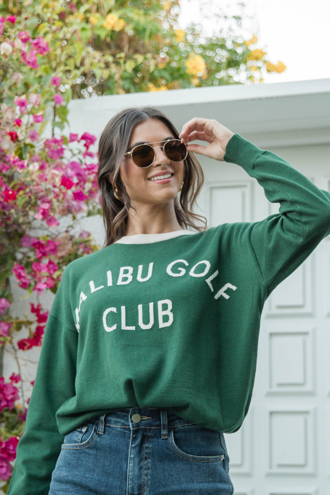 Malibu Golf Club Green Lightweight Sweater for Men & Women - Breathable Comfort for Golfing, Casual Wear & Outdoor Activities - FINAL SALE