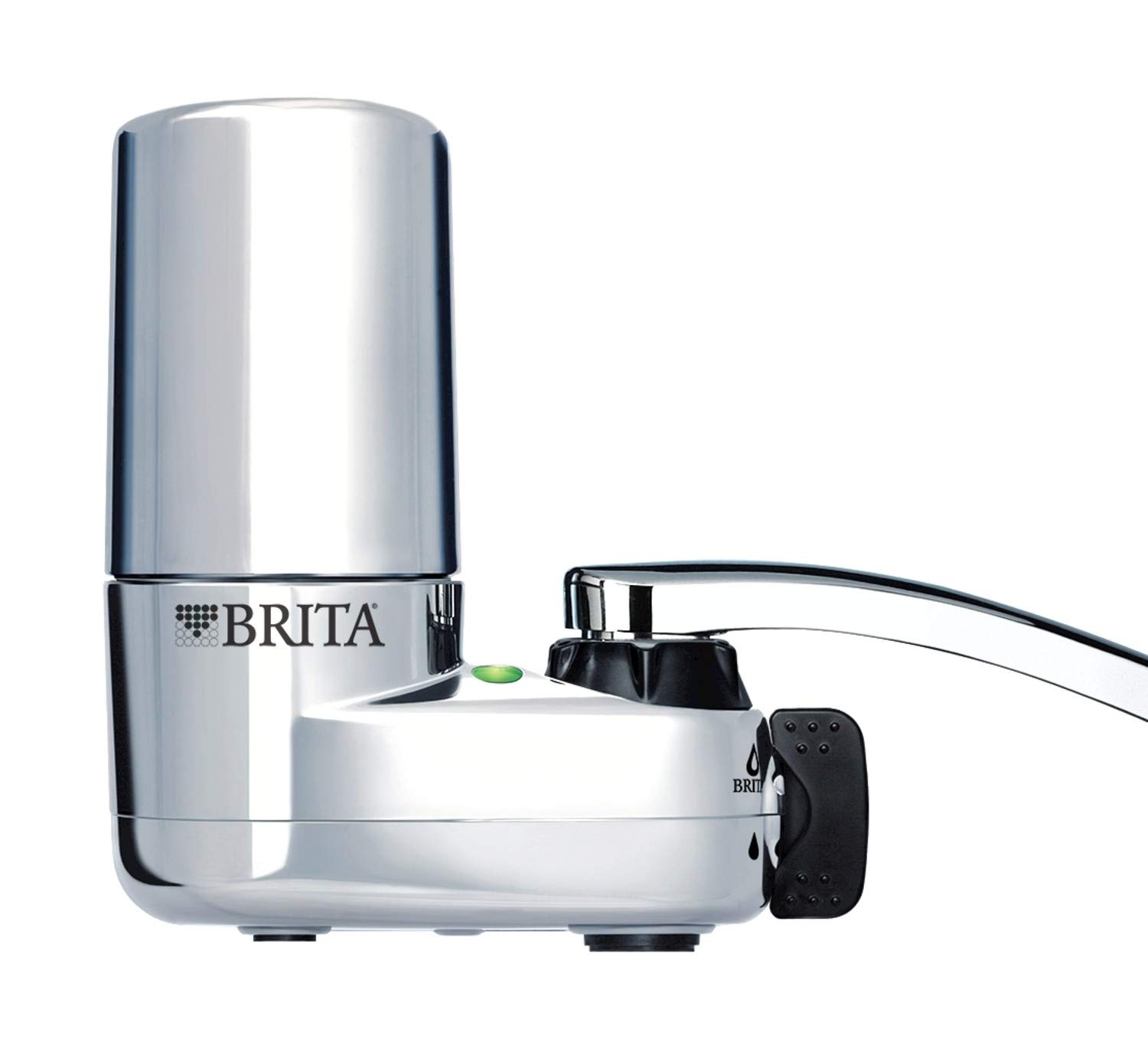 Brita Basic Faucet Water Filter System - Chrome Finish, 1 Count | Removes Impurities for Cleaner Drinking & Cooking Water | Perfect for Kitchen Sink Faucets