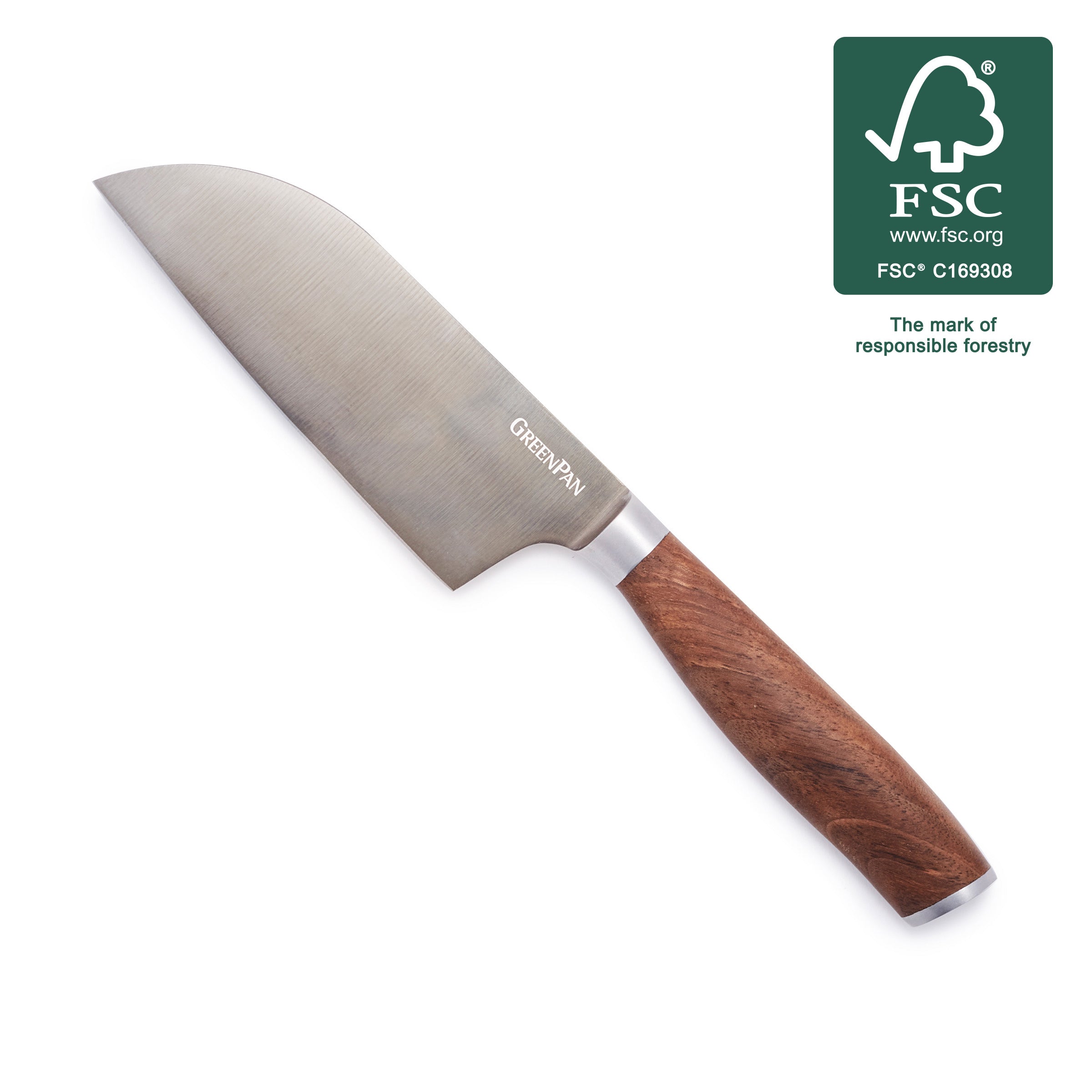 Premium Titanium 5-Piece Small Santoku Knife Set with Walnut Handle - Perfect for Home Cooking, Professional Chefs & Gift Giving