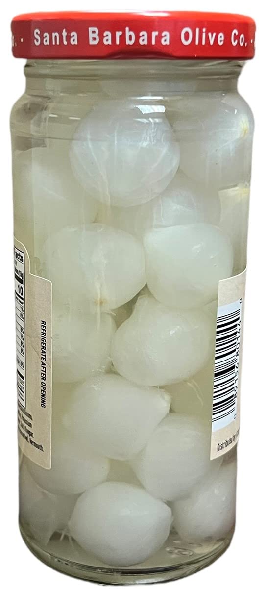 Premium Santa Barbara Martini Onions in Vermouth - 5oz Jar (3-Pack) | Gourmet Cocktail Garnish for Martinis, Gibsons & Bloody Marys | Perfect for Home Bars & Entertaining
